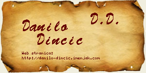 Danilo Dinčić vizit kartica